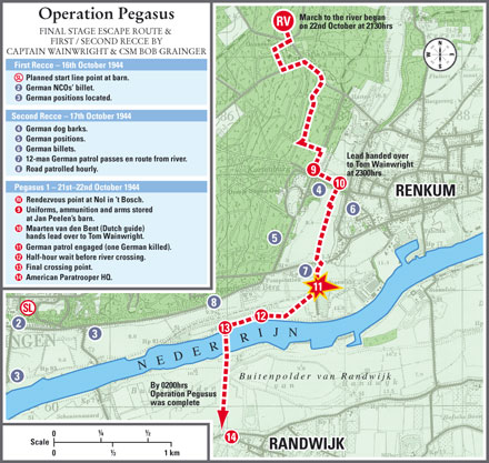 Operation Pegasus final stage escape route & first/second recce by Captain Wainwright & CSM Bob Grainger